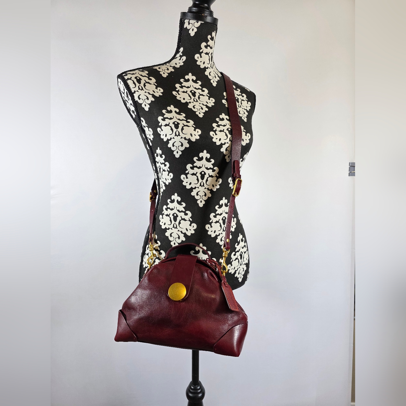 Old Trend Genuine Leather Modern Vintage Burgundy Crossbody Bag.